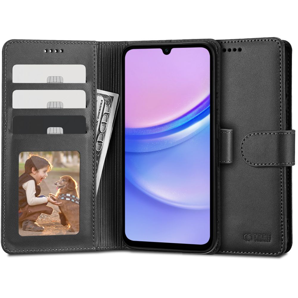 TECH-PROTECT WALLET BUCHDECKEL GALAXY A15 4G / 5G SCHWARZ