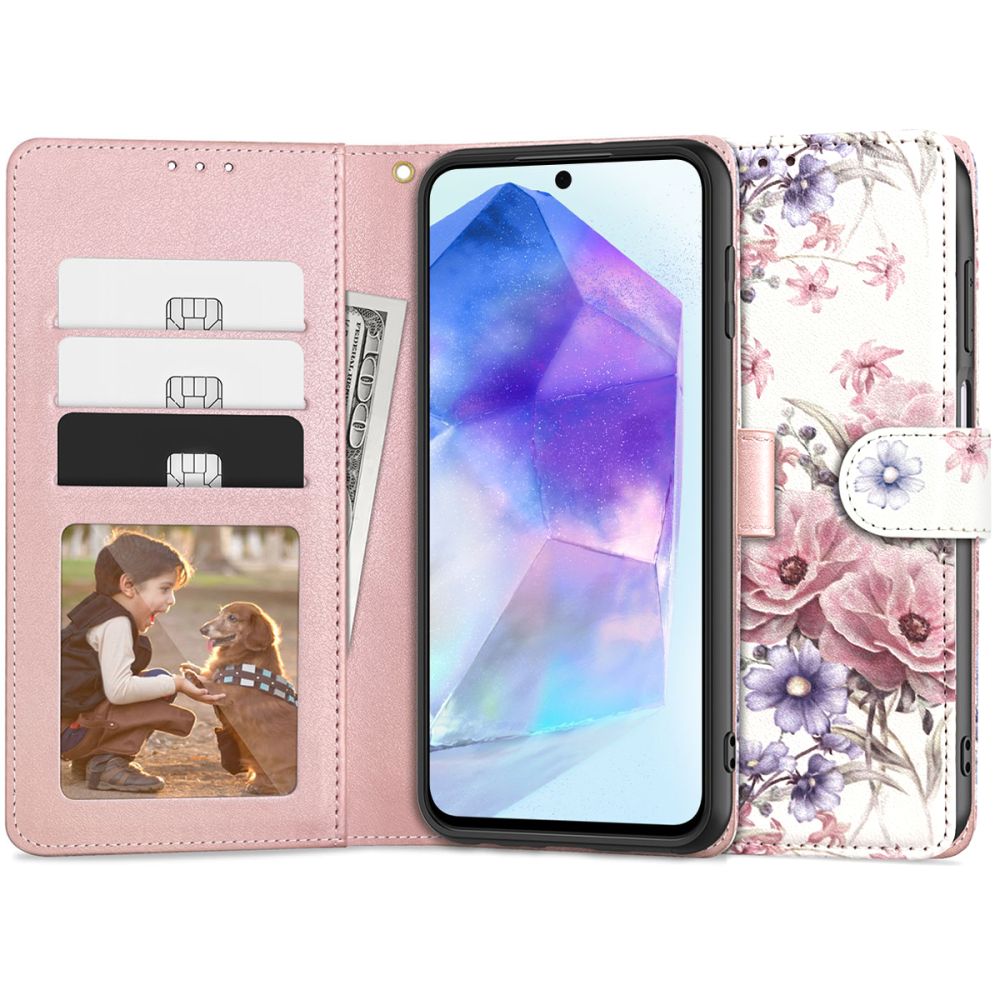 TECH-PROTECT WALLET BUCHDECKEL GALAXY A55 5G BLOSSOM FLOWER