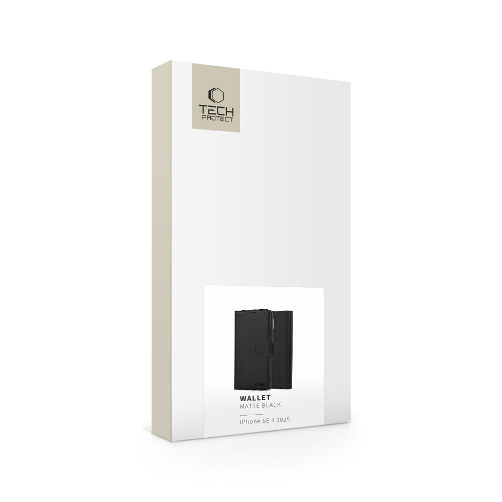 TECH-PROTECT HÜLLE WALLET IPHONE 16E MATTE SCHWARZ