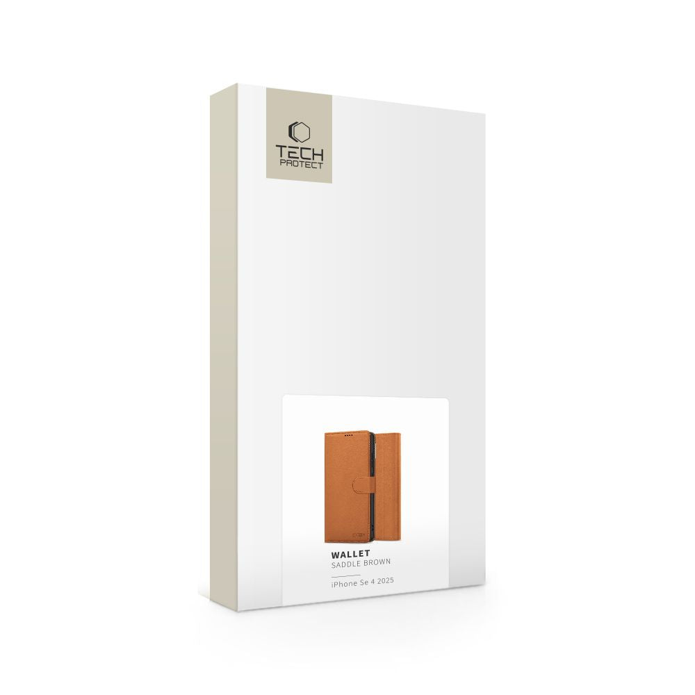 TECH-PROTECT HÜLLE WALLET IPHONE 16E SADDLE BROWN