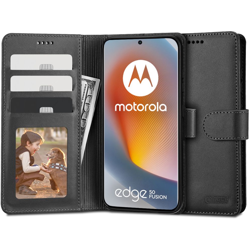 TECH-PROTECT WALLET BUCHDECKEL MOTOROLA EDGE 50 FUSION 5G SCHWARZ