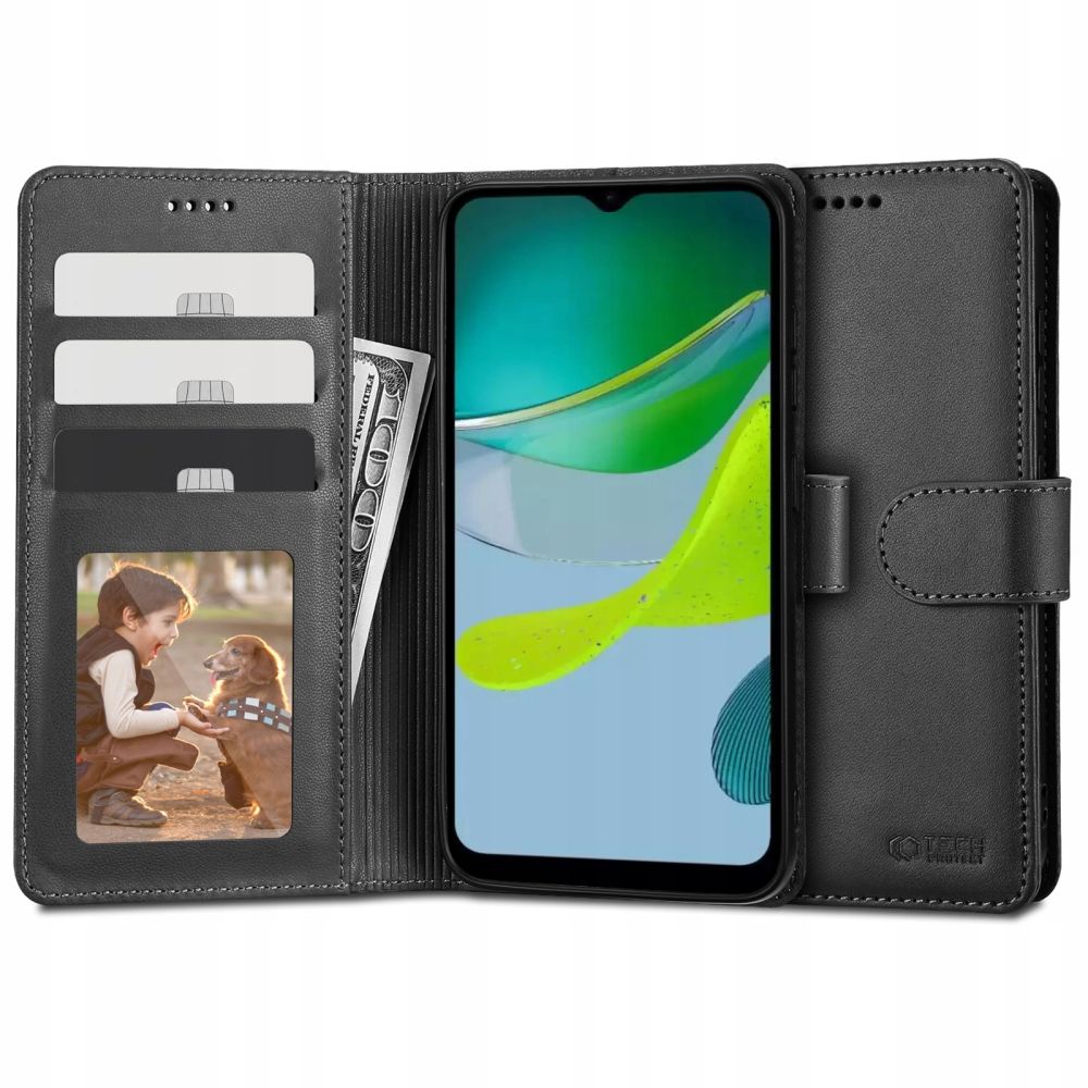 TECH-PROTECT WALLET BUCH HÜLLE MOTOROLA MOTO E13 SCHWARZ