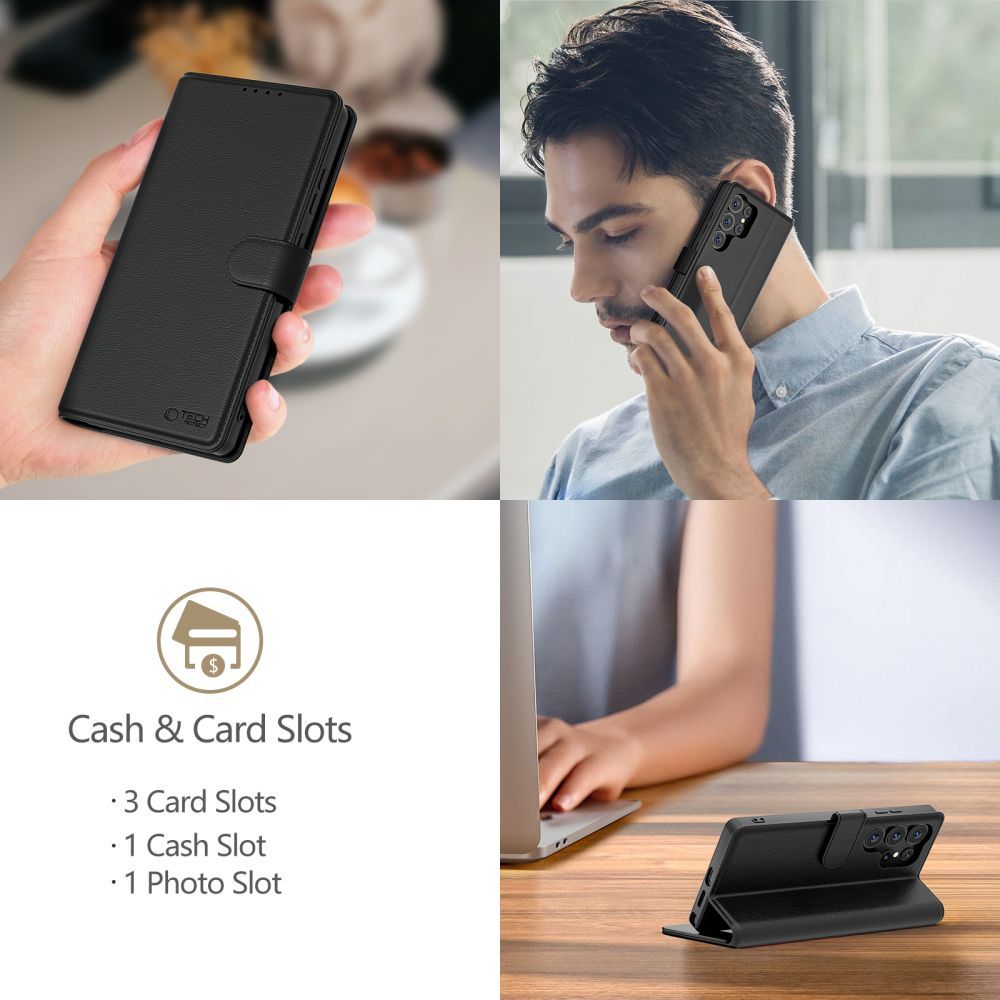 TECH-PROTECT HÜLLE WALLET MOTOROLA MOTO G05 / E15 MATTE SCHWARZ