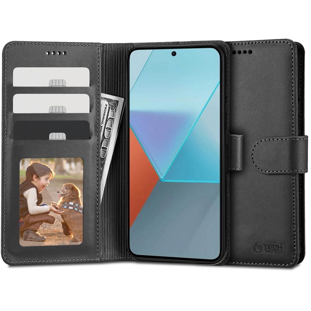 TECH-PROTECT WALLET BUCHDECKEL FÜR XIAOMI REDMI NOTE 13 4G / LTE SCHWARZ