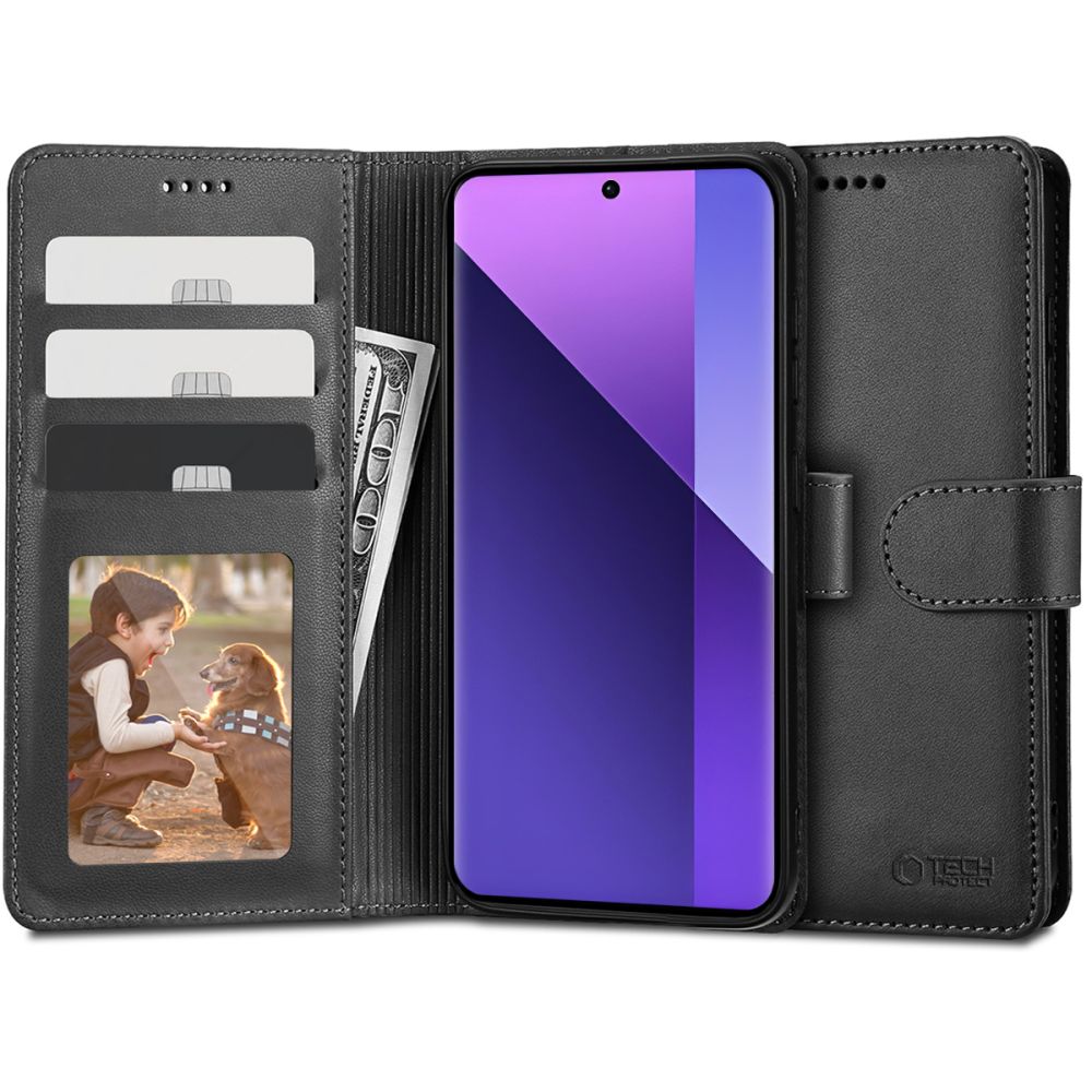 TECH-PROTECT WALLET BUCHDECKEL FÜR XIAOMI REDMI NOTE 13 PRO+ PLUS 5G SCHWARZ