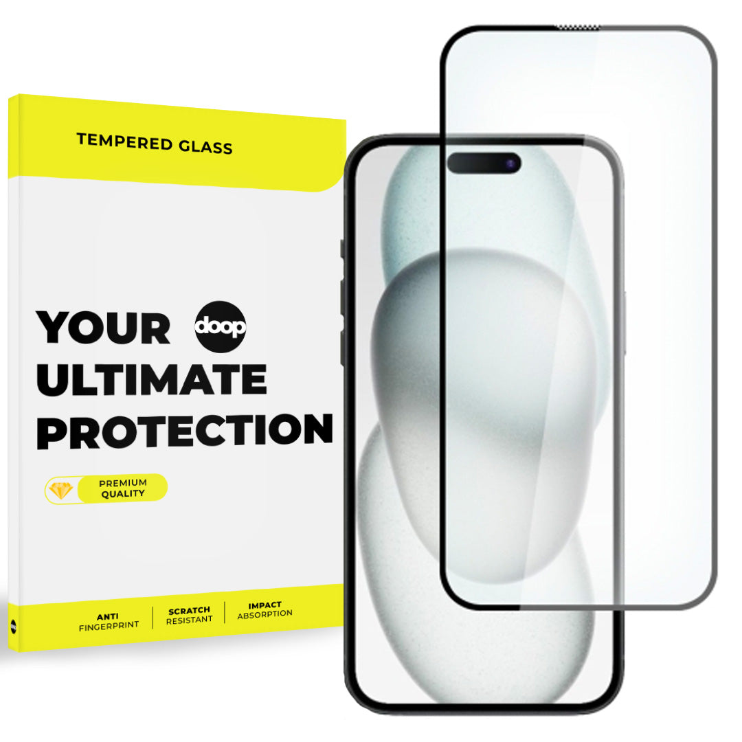 HARTGLAS DOOP GLASS IPHONE 15 SCHWARZ